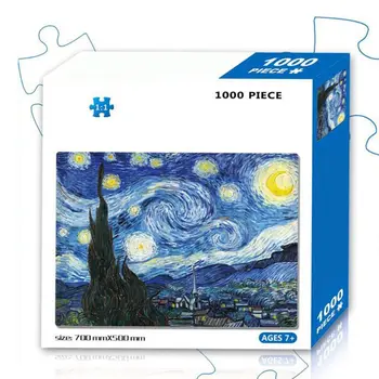 

1000Pcs/Pack Famous Painting Puzzles Assemble Jigsaw Toy Educational Games Toys with a frame and saved as a collectible