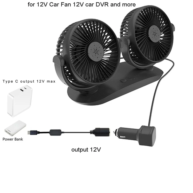 차량용 담배 라이터 소켓, 12V, USB C 타입 PD, 남성 스텝 업 케이블, 운전용 레코더, GPS, E-Dog 차량용 팬