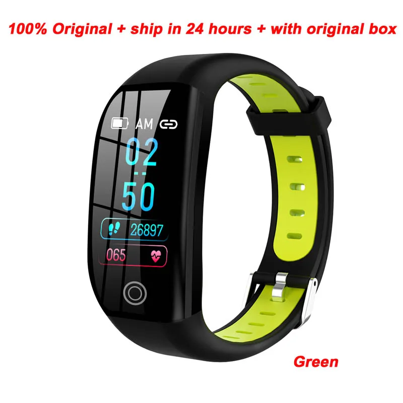 Greentiger gps F21 умный Браслет пульсометр кровяное давление IP68 Водонепроницаемый калории смарт-спортивный браслет VS E18 C1 - Цвет: green