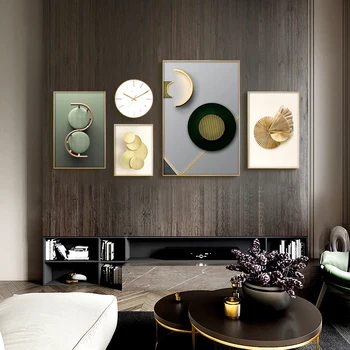 

Nordic abstract geometric gold foil creative Canvas Art Paintings For Living Room Bedroom Posters And Prints Wall Poster Decor