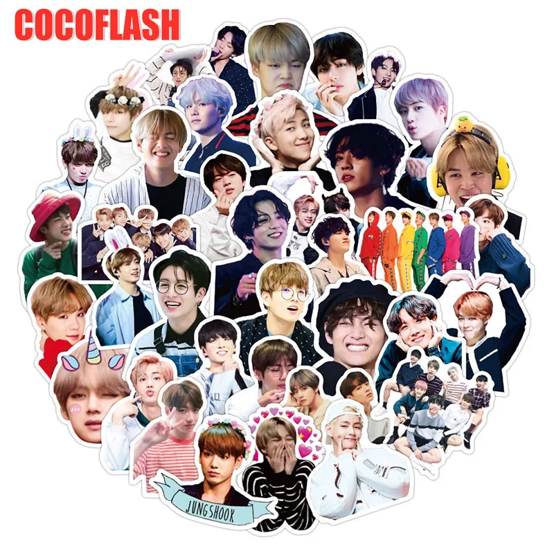 HOT 10/50Pcs/set Cartoon Handsome Idol Singer Cute Decals Guitar Fridge Bicycle Stickers Gift For Kids To Laptop Suitcase