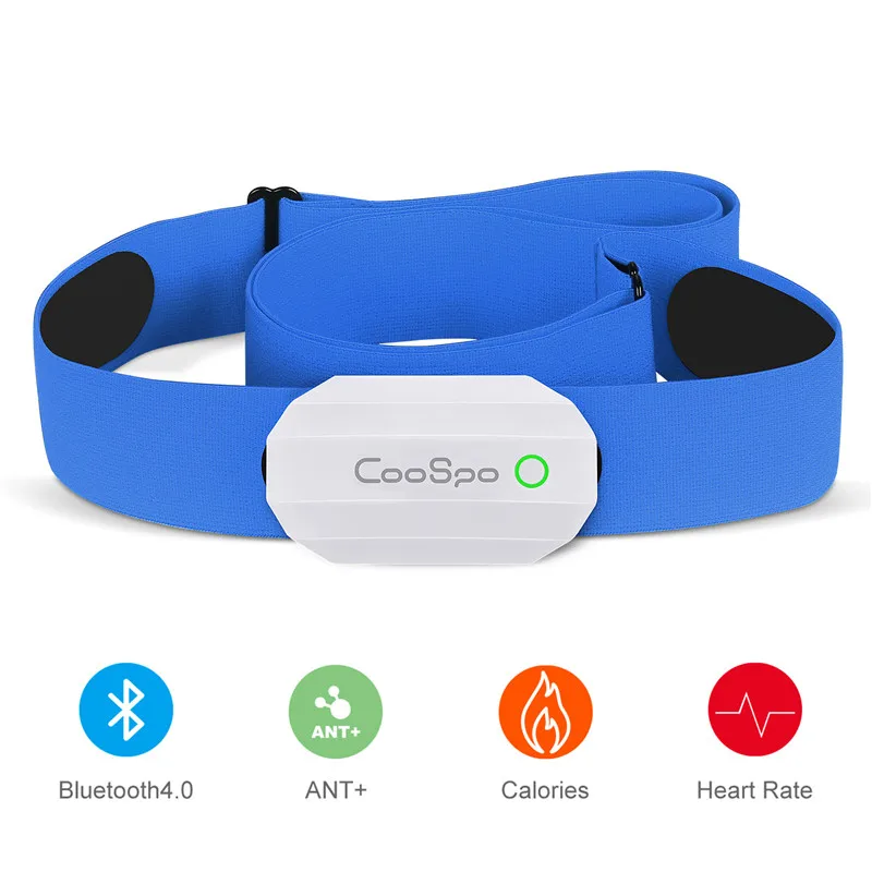 Coospo BLE ANT+ Heart Rate Monitor Black Chest Belt Strap Sports Wireless Sensor Fitness for Polar Wahoo Garmin Bike Computer