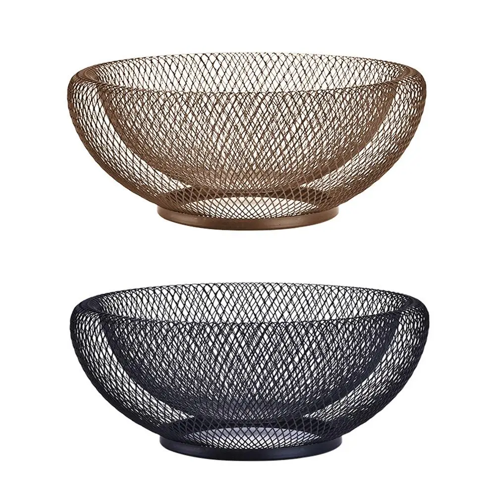 

Nordic Creative Simple Double Layer Storage Basket Drain Iron Storage Bowl Fruit Candy Storage Basket for Living Room Home