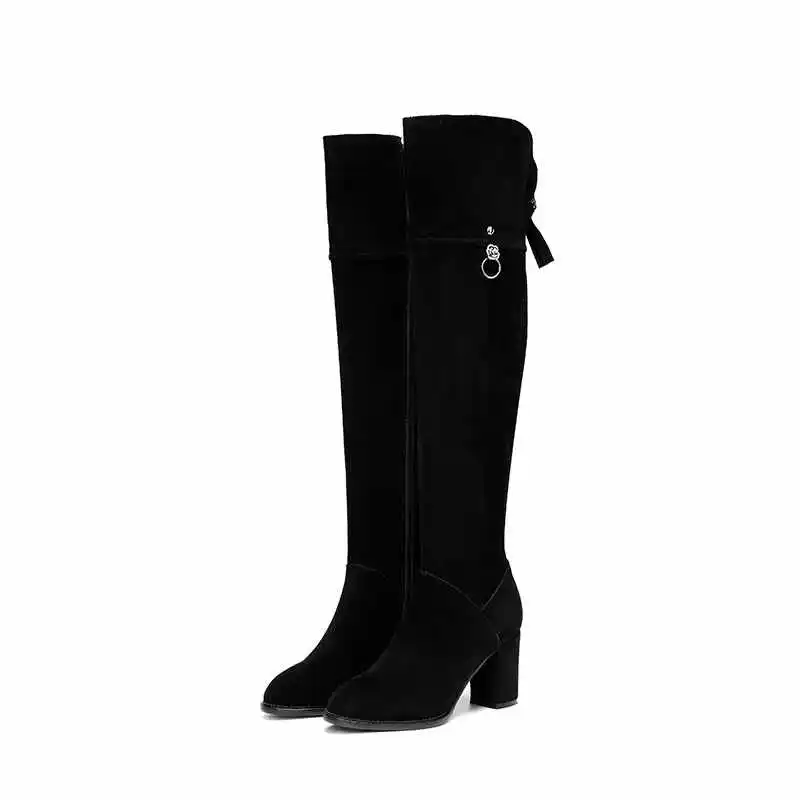 Bottes femme/высокие сапоги до бедра женская зимняя обувь Сапоги выше колена из