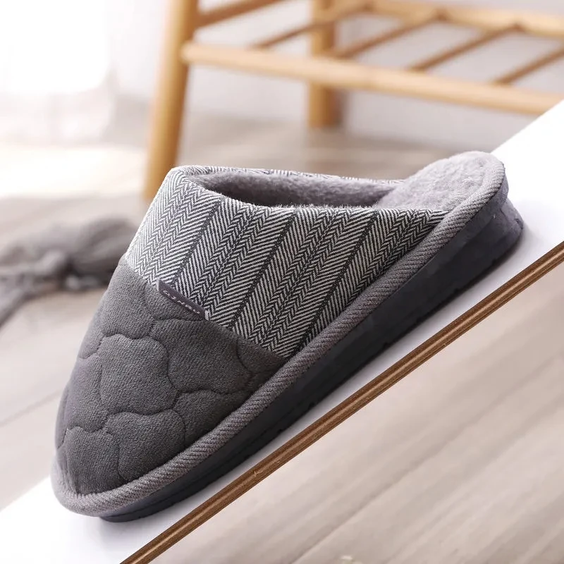 Autumn winter slipppers men fur indoor shoes large plus size 49 50 microfiber furry house slippers male shoes