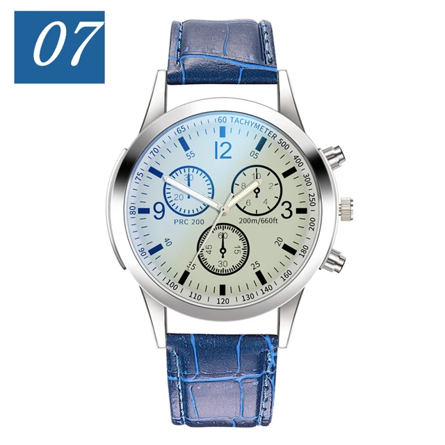 Men Watch 2021 Blu-ray Glass Stainless Steel Strap Luxury Wrist Watches Christmas gift 07