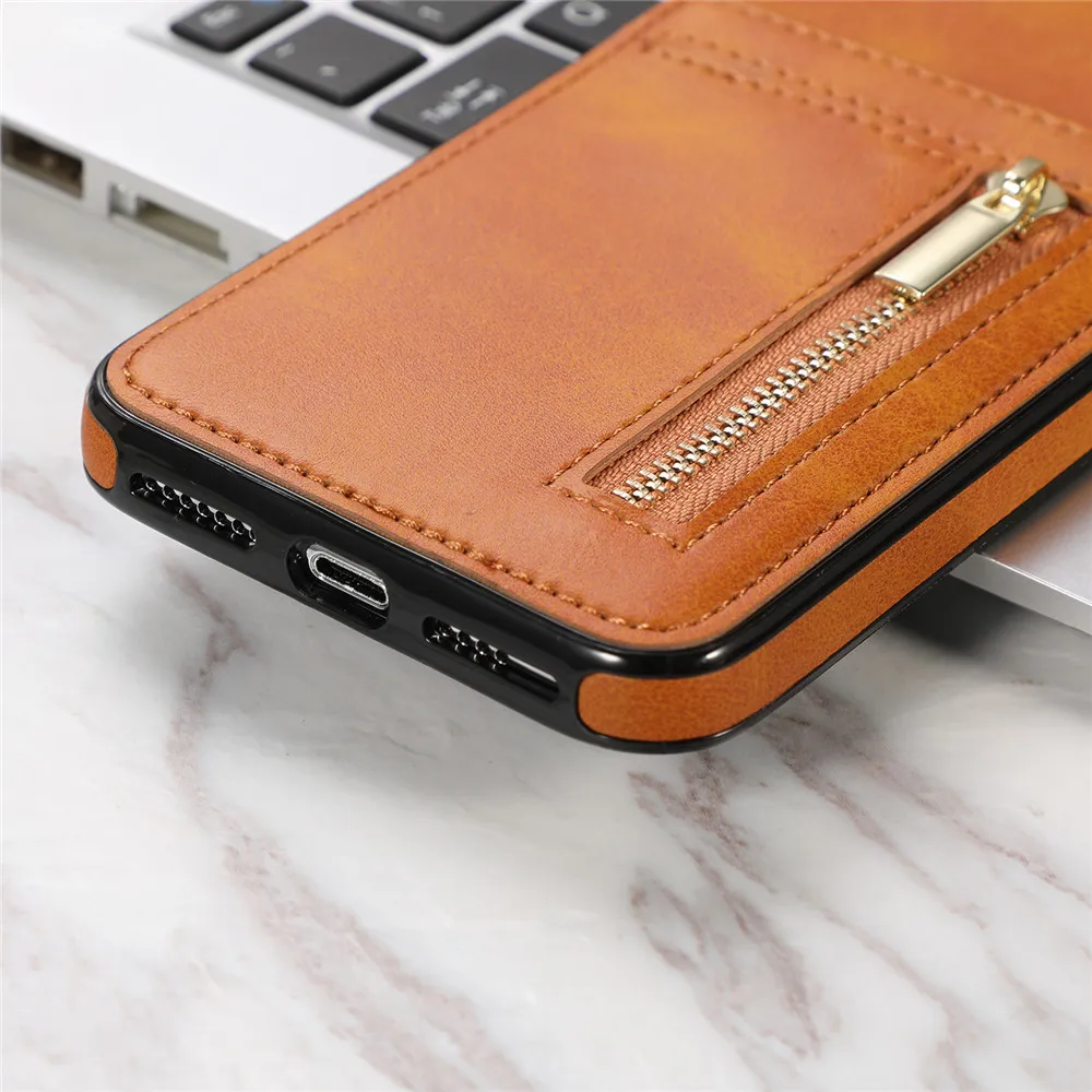 Тонкий кошелек на молнии, кошелек, чехол для iPhone Xr Xs Max 8 7 6 6s X Plus 5 5S Se Etui, кожаный держатель для карт, противоударный защитный чехол
