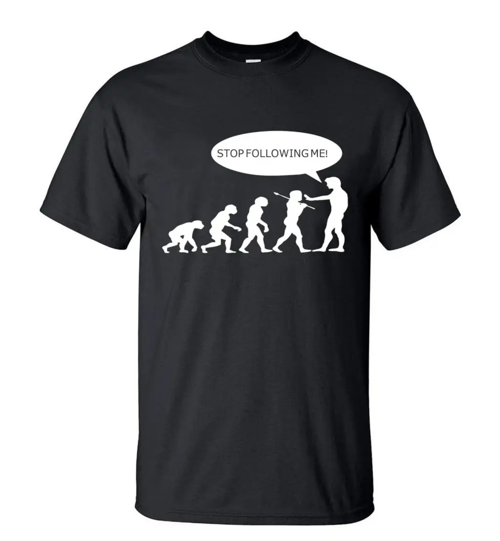 

2020 Summer Men's Novetly T-Shirt Stop Following Me Caveman Printed Tee Shirt Fashion Short Sleeve O-Neck Streetwear Hiphop Tops