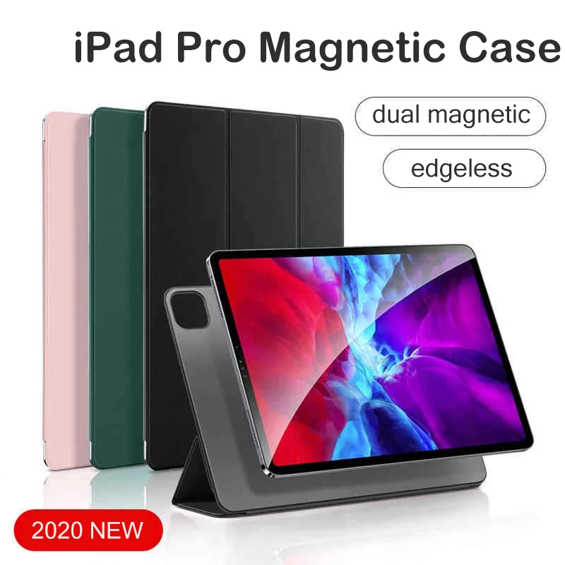

2020 Dual Magnetic Case for iPad Pro 12.9 11 inch Smart Wake Stand Cover for iPad Pro 12.9 2020 2018 Case with Pencil Holder