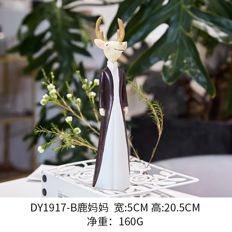deer mother 160g Скандинавские простые Девушки Сердце влюбленных лося животных креативное домашнее настольное украшение подарк ко дню рождения в виде украшения - Цвет: deer mother 160g