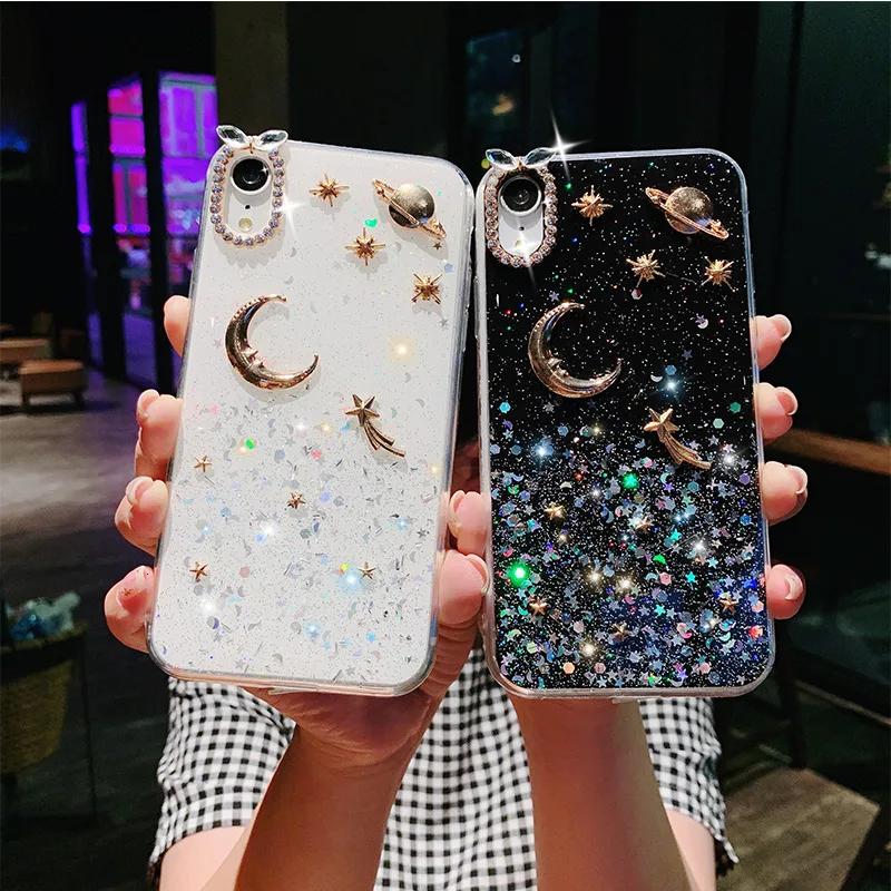 Чехол со звездами для iPhone 6 6S plus x xrxs 11 Pro Max, роскошный простой мягкий силиконовый чехол для, чехол для iPhone 11