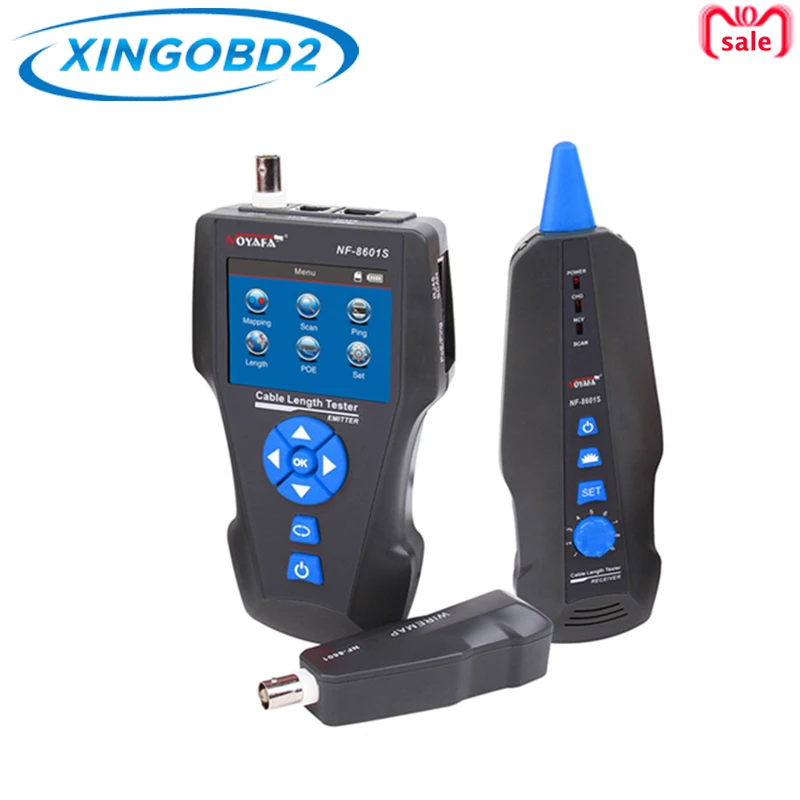

Noyafa NF-8601S TDR Multi-functional LCD Network Cable Tester Tracker For RJ45, RJ11, BNC, Metal Cable,PING/POE NF 8601S