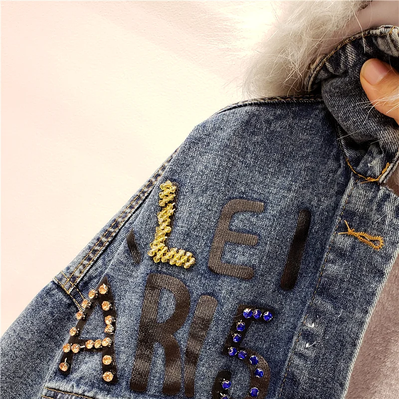 Зимняя свободная Большая Меховая Женская парка, Толстая теплая длинная джинсовая куртка, женские пальто с меховые джинсы, куртка manteau femme kurtka damsk
