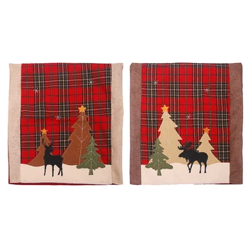 

2 Pcs Christmas Chair Cover Kitchen Dining Chair Slipcovers Sets for Christmas Holiday Festive Decorations
