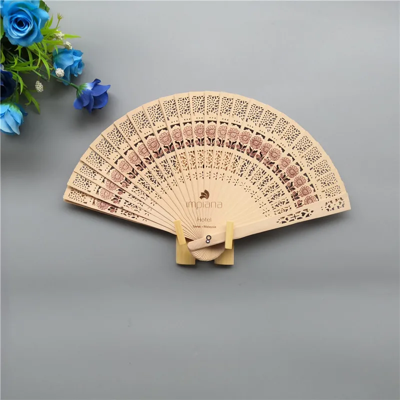 Genuine Product 8 Inches Fragrant Wood Burma Fragrant Eaglewood Fan Sunflower Wooden Craft's Fan Wedding Gift Return Punch Flowe