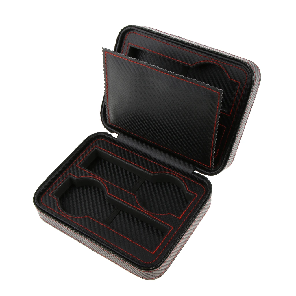 PU Leather Watch Display Box Zip Case Portable Travel Storage Wristwatch Organizer
