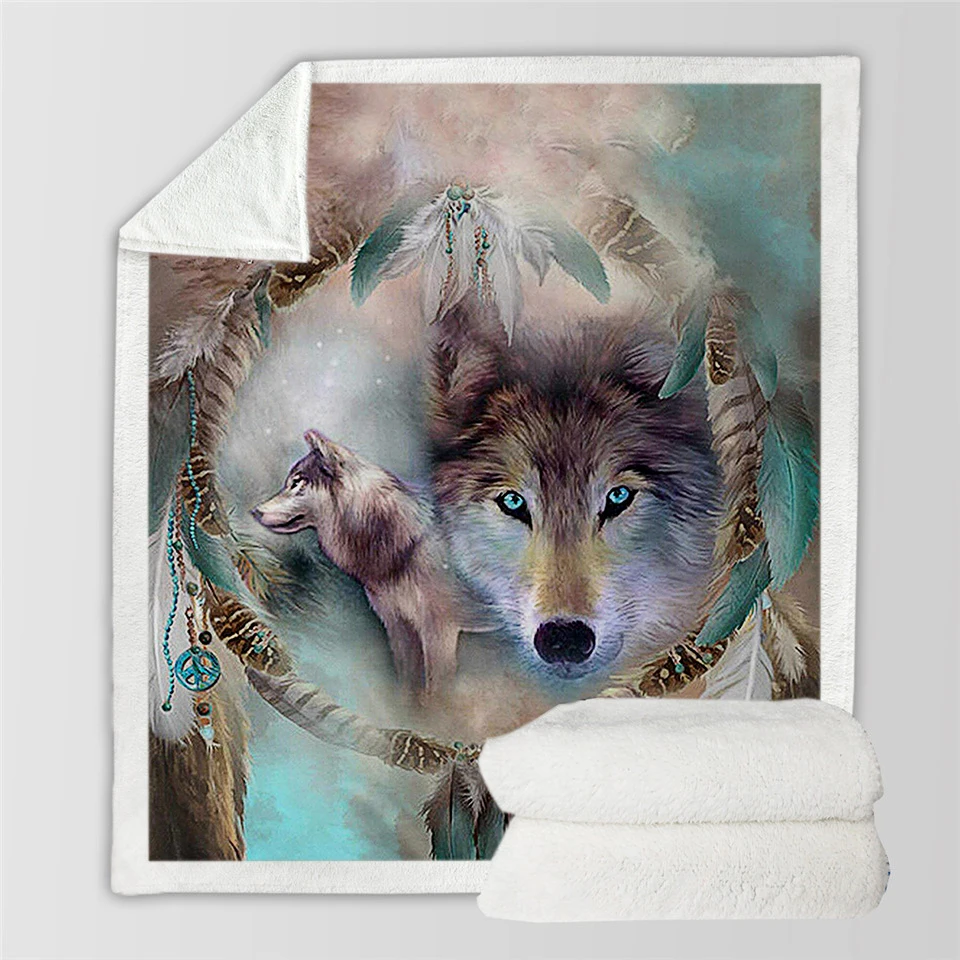 

Custom Unicorn Wolf Printed Throw Blankets Velvet Plush Printed Blankets for Kids Adults Sherpa Thin Quilt Couch Sofa Blanket