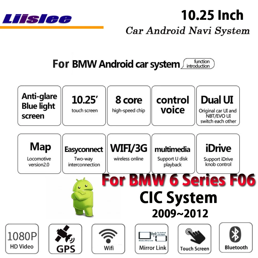 Liislee 10 25 дюймов Android мультимедиа для BMW 6 серии F06 650i CIC 2009 ~ 2012 стерео автомобиль Carplay