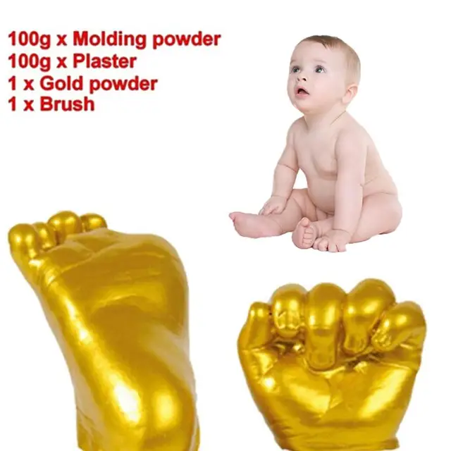 1 Set 3D Plaster Handprints Footprints Baby Hand Foot Casting Kit DIY