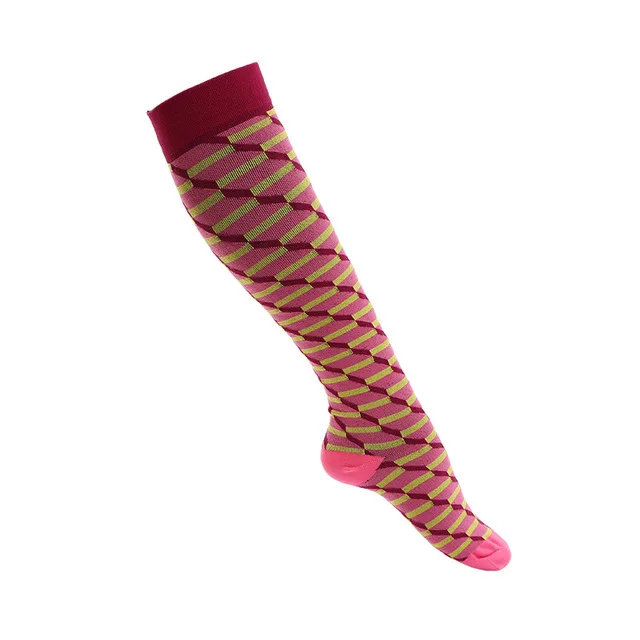 38 стилей, носки для бега для мужчин и женщин, Спортивные Компрессионные носки Happy tube, поддерживающие нейлоновые носки унисекс, уличные гоночные чулки под давлением - Цвет: 7 fangkuaihonghuang