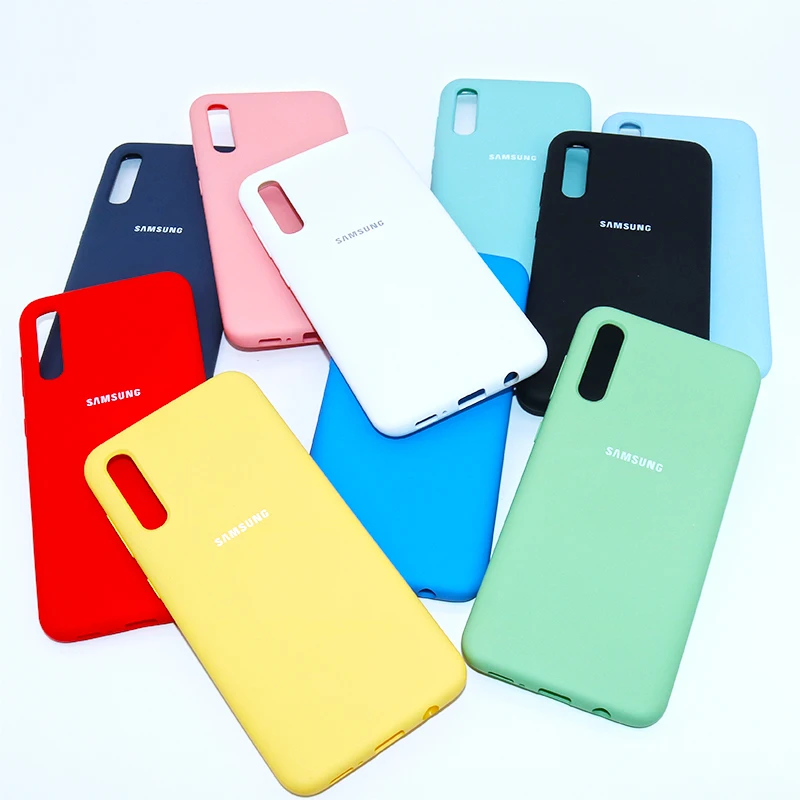 Чехол для Samsung A50 оригинальная Жидкая силиконовая мягкая защитная задняя крышка