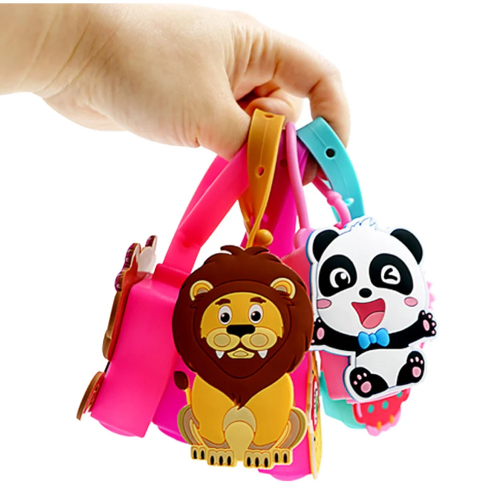 

30ML Cute Cartoon Animals Food Silicone Mini Hand Sanitizer Holder Travel Portable Holder Hangable Liquid Dispenser Containers