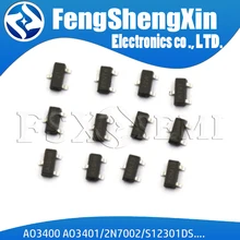 50 шт./лот AO3400 A09T AO3401 A19T 2N7002 S12301DS A1SHB SI2302 A2SHB BSS138 BSS84 MMBF170 IRLML6401 IRLML6402 CJ2302 CJ2306