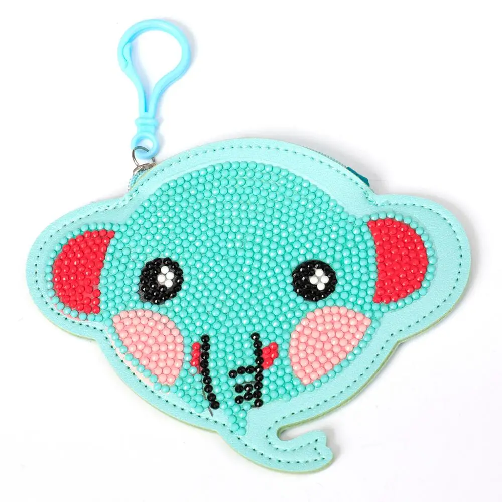 

1PC Creative Design Elephant 5D DIY Diamond Painting Keychain Wallet Woman Girl Jewelry Keyring Backbag Decoration Birthday Gift