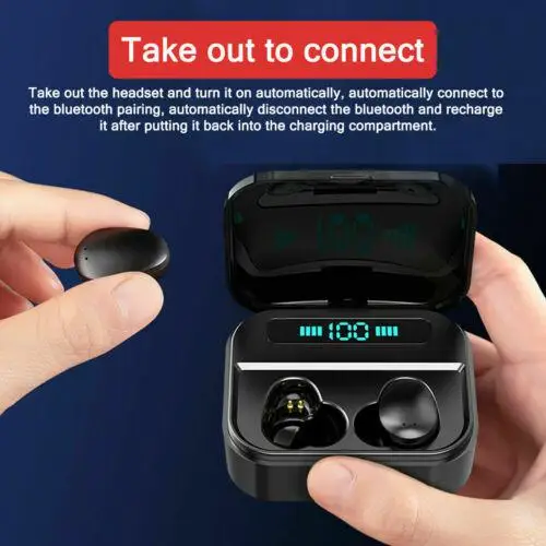 X7 TWS Bluetooth 5,0 светодиодный наушники IPX7 водонепроницаемые мини беспроводные наушники стерео сенсорные наушники с отпечатком пальца