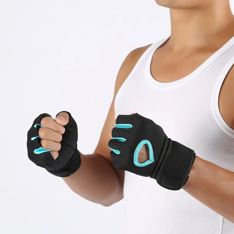 

Half Finger Protective Gloves Anti-Slip Compression Brace Cycling Fitness Weight Lifting Sports Training Gym Handwear Protector