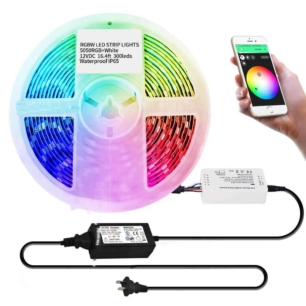 

Smart ZigBee Controller with 12V RGBW LED Strip Lights Works with Hue Bridge,Lightify Hub and Amazon Echo Plus for APP JK139