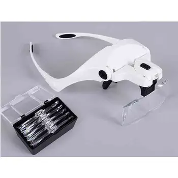 

5D Diamond Painting Embroidery Mosaic Tools 1.0X 1.5X 2.0X 2.5X 3.5X Adjustable 5 Lens Loupe LED Light Headband Magnifier Glass