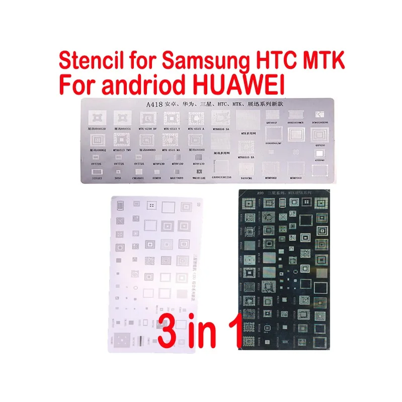 

3pcs universal BGA Stencils for phone Directly Heated Reballing Stencils Kit