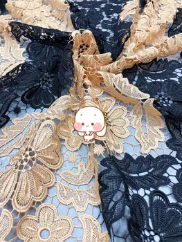 

top quality beige color embroidery milk lace fabric with nice pattern JOY-3209 lace fabric for wedding fashion dress of ladies