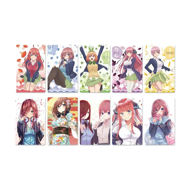 10pcs 5Toubun no Hanayo Anime Card Stickers DIY Bus ID Waterproof Scrub Card Sticker Kids Sticker Toys for Kids Collection Gift