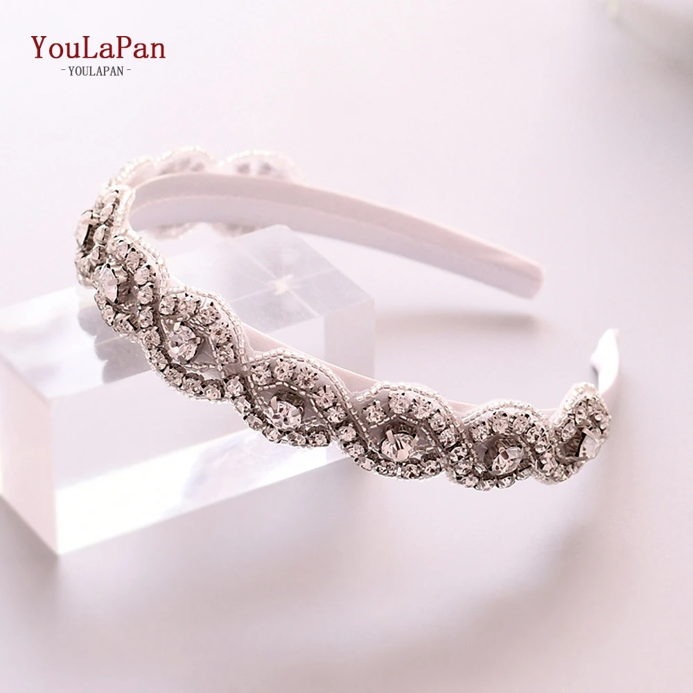 white YouLaPan S28-FG, модные роскошные блестящие стразы, повязка на голову, свадебный камень, ободок для волос, женские аксессуары для волос, винтажная диадема в стиле барокко - Цвет: white