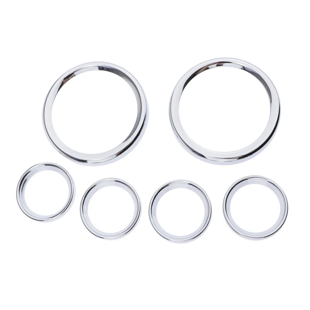 MagiDeal 6pcs/pack Burst Gauge Bezel Kit for Harley Electra Trike 1986-2013