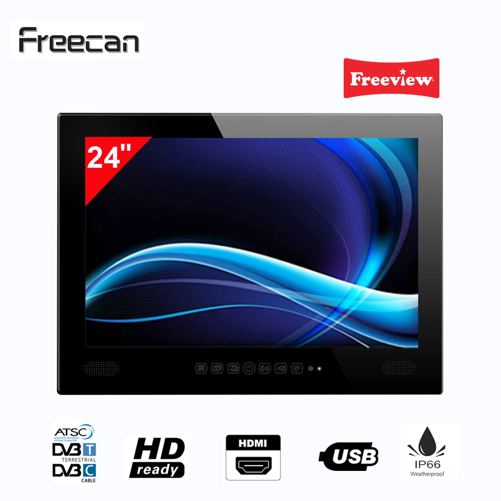 

Freecan 24 inch waterproof TV widescreen , Premium Freeview Bathroom LED TV Mirror finish