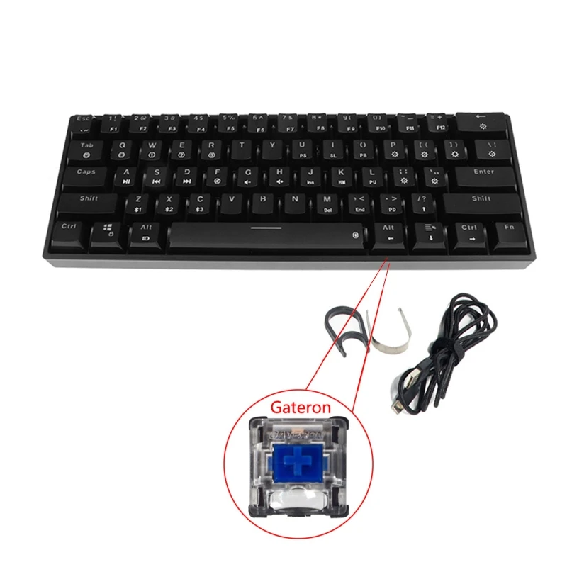 

RGB Backlit Bluetooth 5.0 Wireless Dual Mode Mechanical Keyboard,61 Gateron Keys