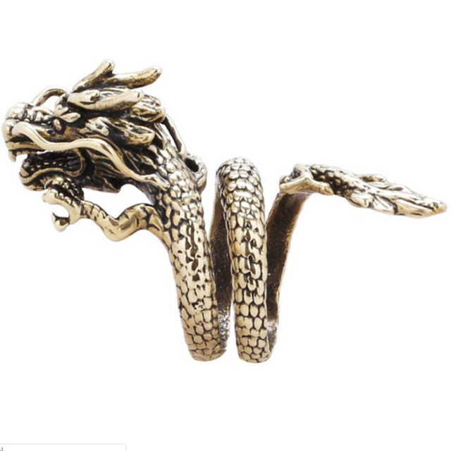 Punk Snake Ring for Men Women Exaggerated Antique Siver Color Fashion Personality Stereoscopic Opening Adjustable Rings