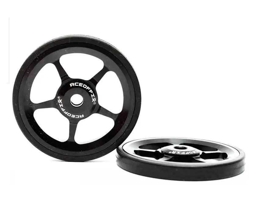 Aceoffix Super Lightweight easywheel For Brompton Bike black/silver/gold with titanium blots 1pair