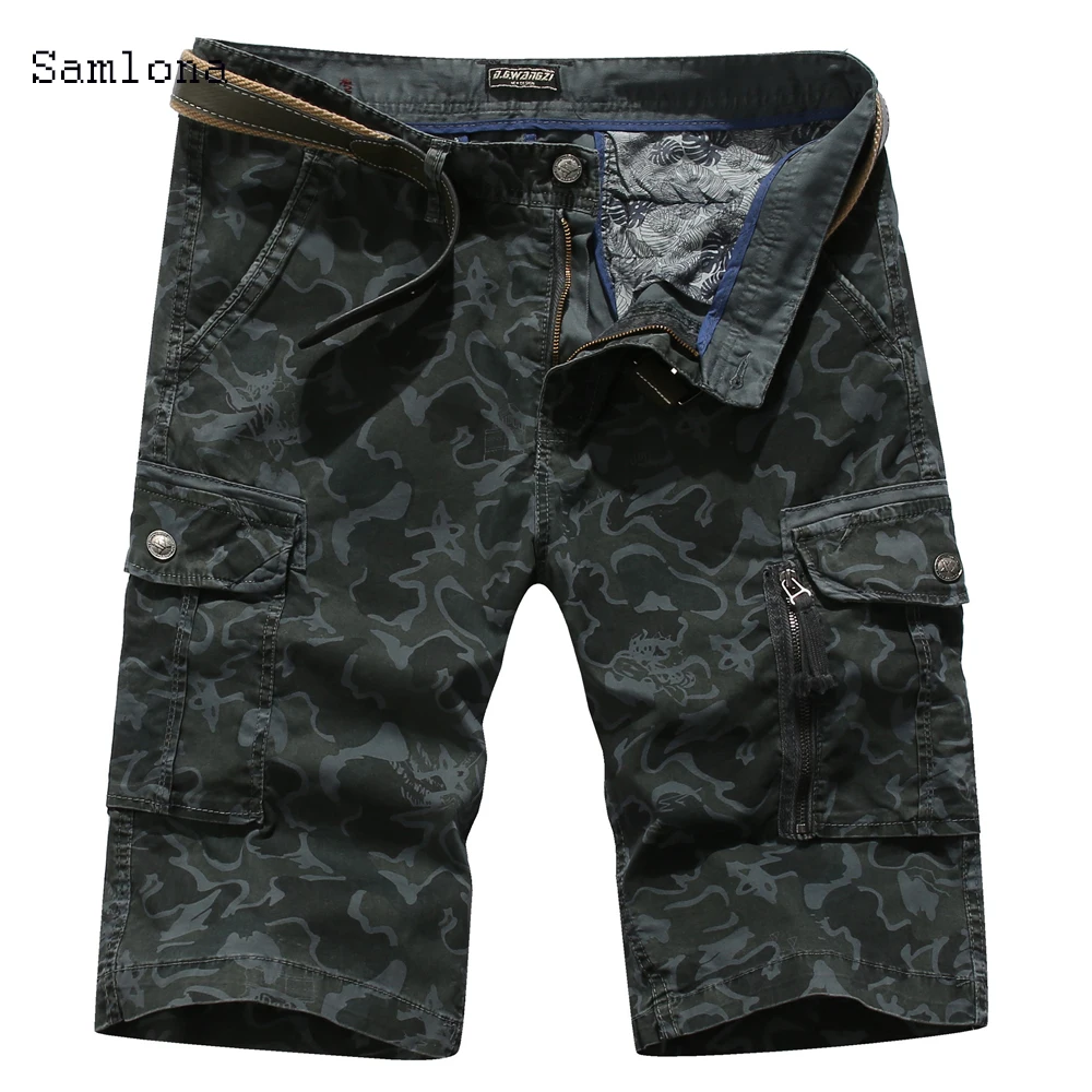 Summer Camouflage Camo Cargo Shorts Men  2020 New Mens Pocket Zipper Casual Shorts Male Loose Work Military Shorts Ropa Hombre