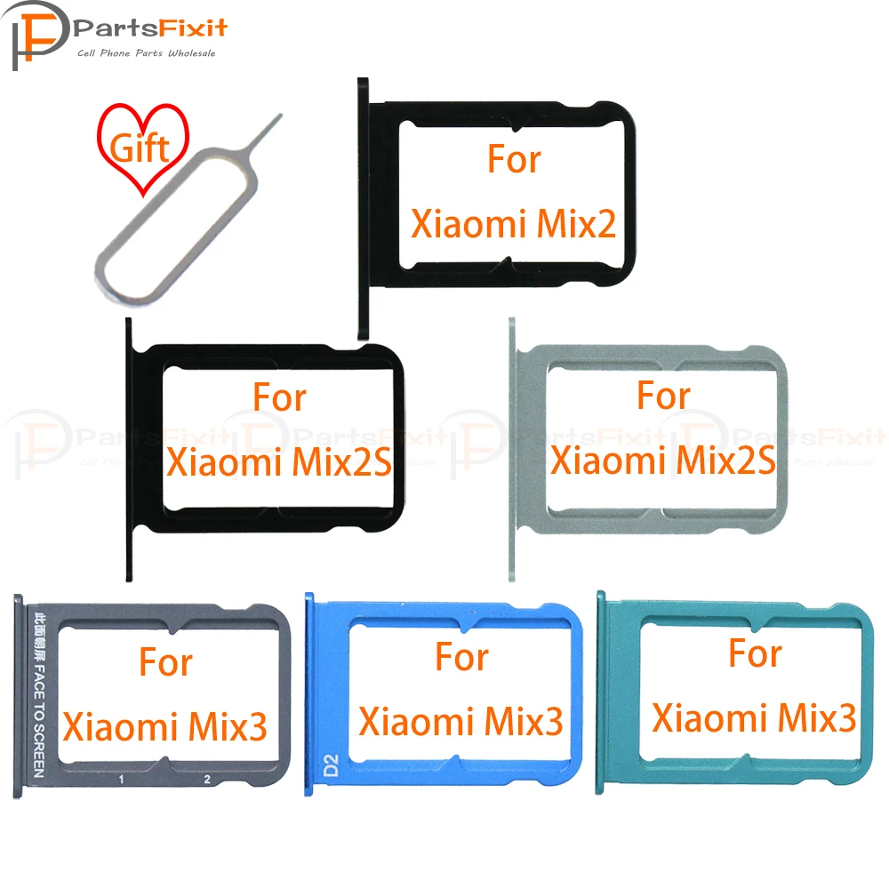 Лоток для sim-карты для Mix 2 2S 3 Слот для sim-карты держатель для карт Слот адаптер для MiX2 2S 3 запасные части с бесплатной извлекать Pin