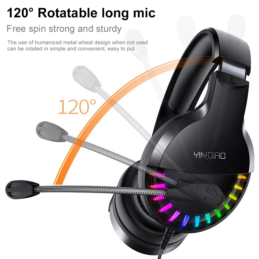 PS4 Gaming Headphones Gamer 7 1 Surround Sound USB 3 5mm Wired RGB Light Game Headphones with Microphone for Xbox One PS4 Table