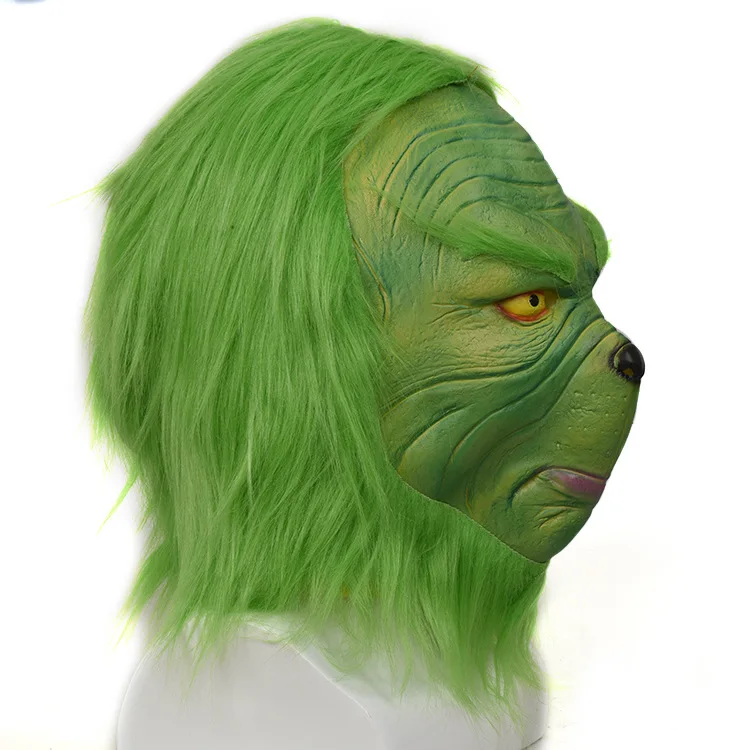 Как Grinch украли Рождество Grinch косплей маска перчатки Рождественский костюм зеленая маска на все лицо плюшевые перчатки опора