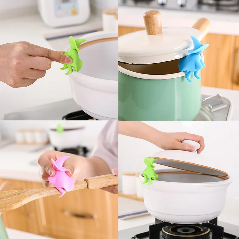 Ведьма Многофункциональный разливной держатель силиконовая крышка для кастрюль антипереливающаяся посуда подставка для еды кухонные принадлежности