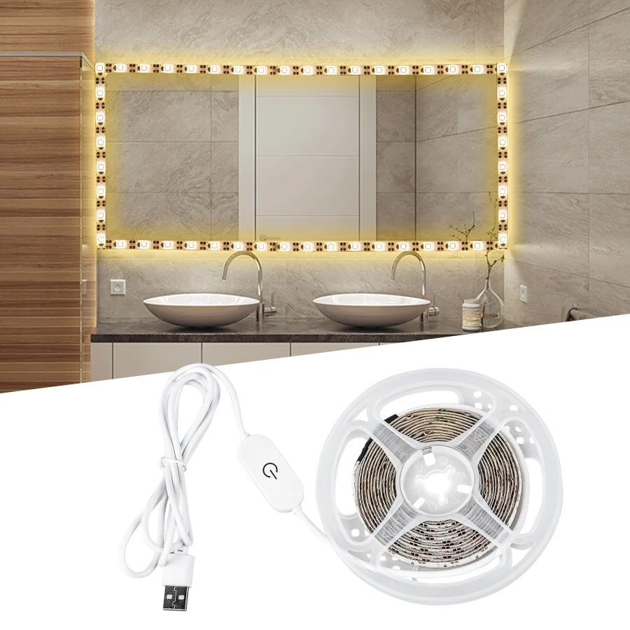 Светодиодная гибкая лента для зеркала макияжа 5 в USB|Подсветка туалетного