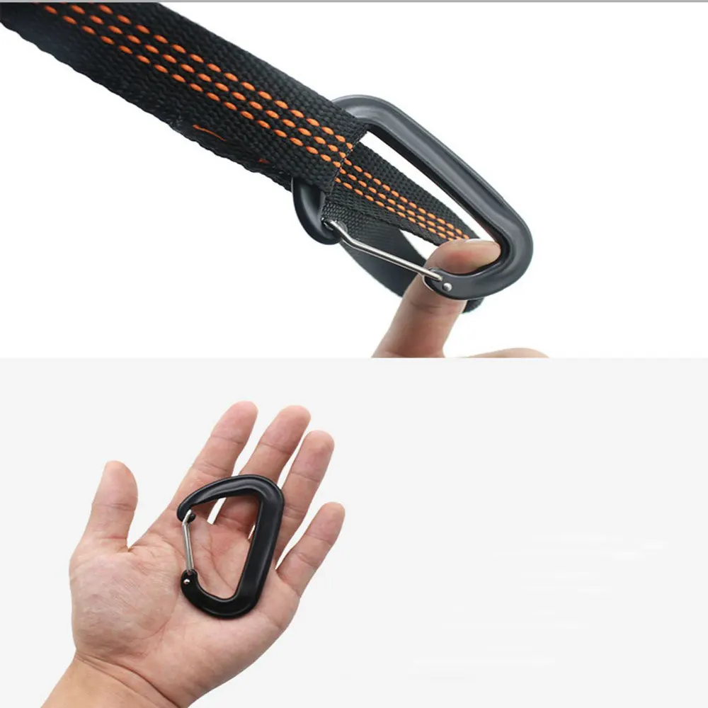 Карабин из авиационного алюминия 12KN для гамака зажим с пружинной застежкой