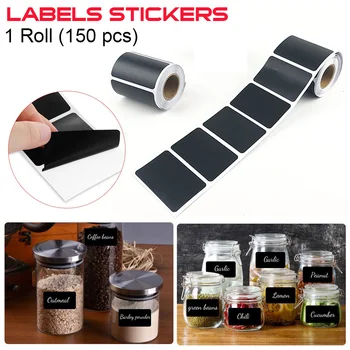 

150 Pcs/set 6x4cm Erasable Blackboard Sticker Craft Kitchen Jars Organizer Labels Chalkboard Chalk Board Sticker Black Board