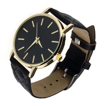 

Women Men Boy Girl Leather Band Round Student Kid Children Watch Alloy Case Simply Design Fashion New